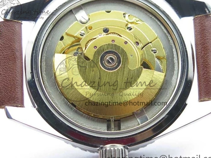 0115 Vintage Seamaster 300 Date T SS B12 Black Dial On Brown Leather Strap A2836 (Free Nylon Strap) WeatherProof 7911